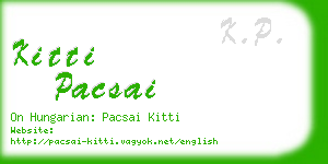 kitti pacsai business card